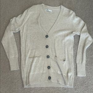 Hollister Light Beige Cardigan Sweater